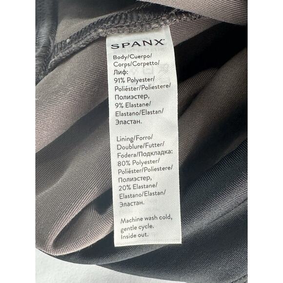 Spanx Women's M Velvet Leggings Silver Chrome Grey High Waist Slimming Shaping - Picture 9 of 10